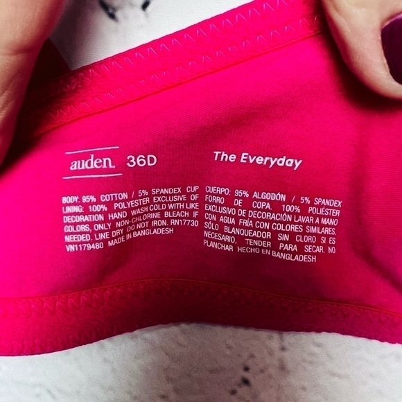 AUDEN The Everyday Women's Bra Lightly Lined 36D Pink New with Tag - Picture 5 of 5